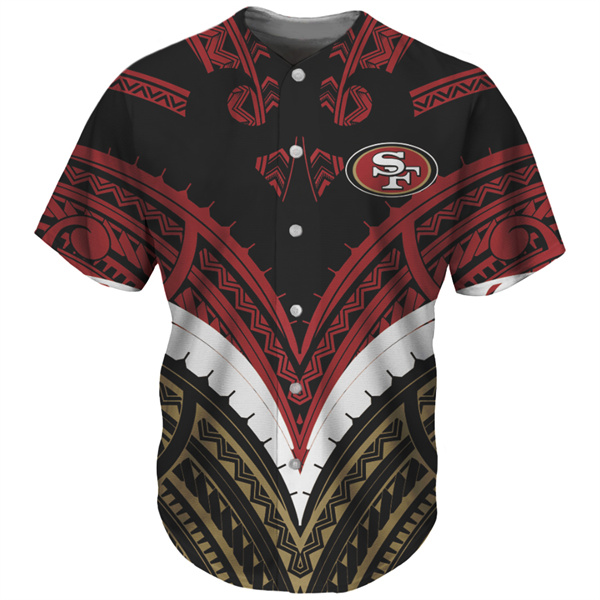 Men's San Francisco 49ers Red/Black Baseball Jersey Men's San Francisco 49ers Red/Black Baseball Jersey